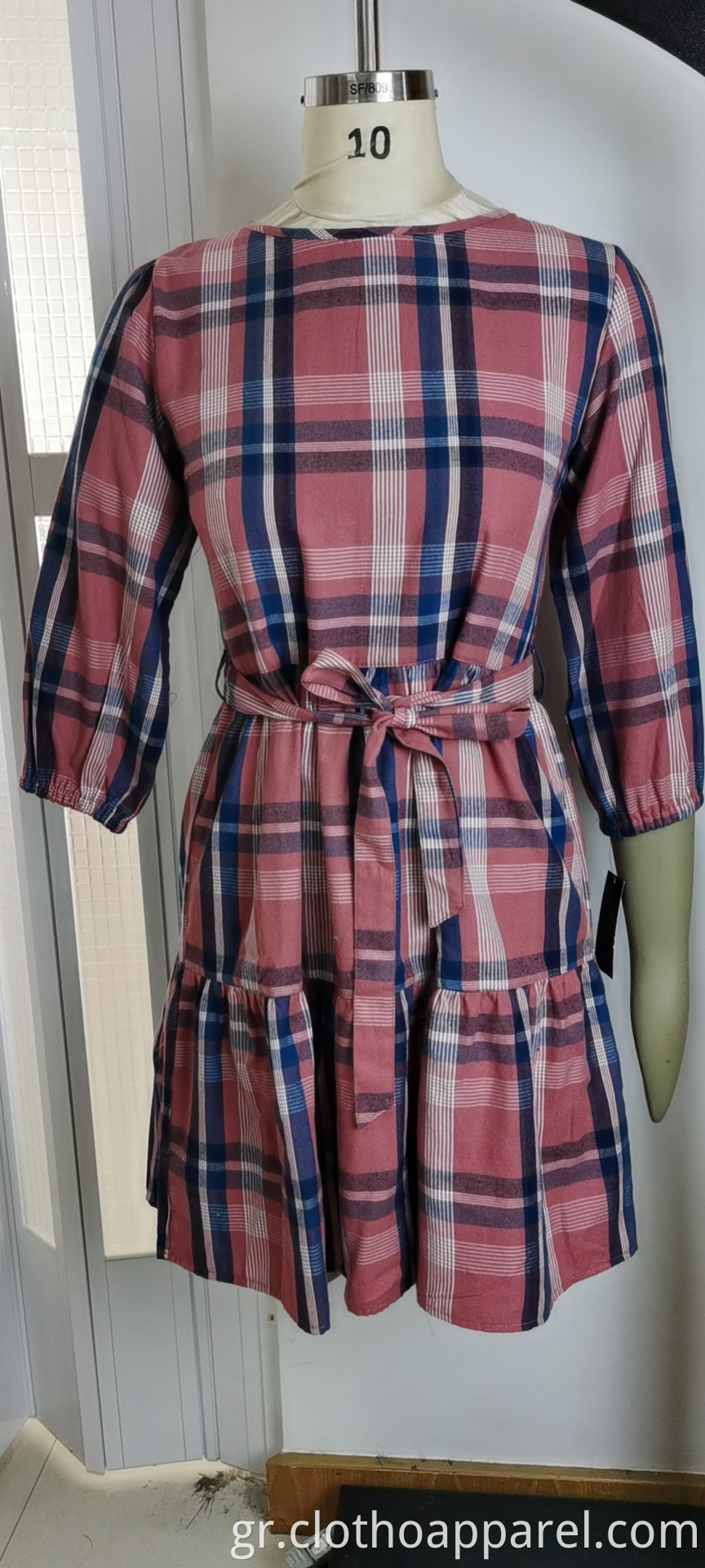 Wholesales Woman Checkered Pattern Dress